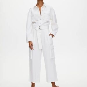 Aritzia Long Sleeve Cargo Utility Jumpsuit Cropped Black Size XS